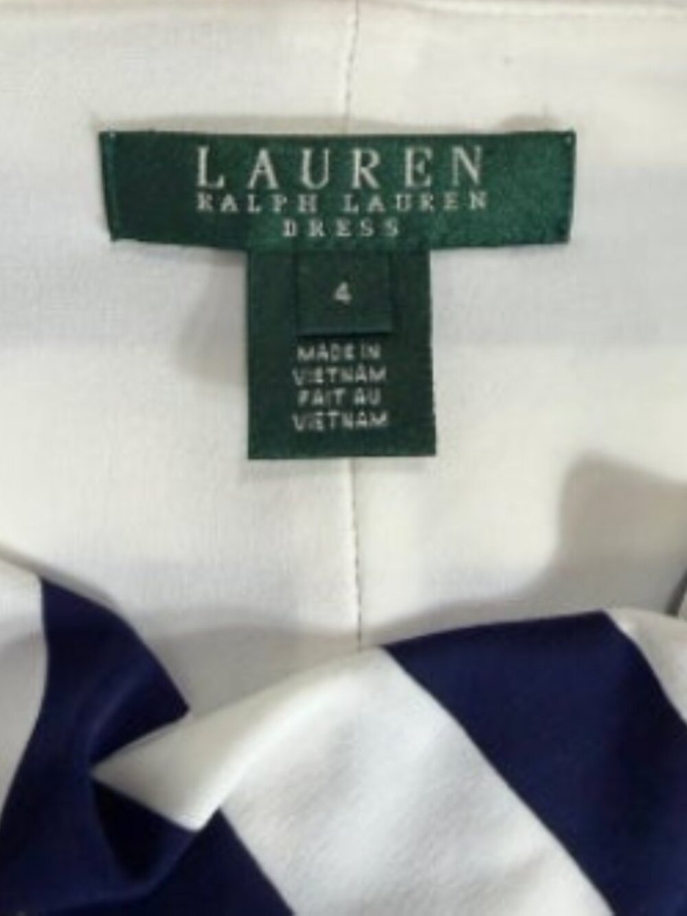 Lauren Ralph Lauren Nautical Stripe Draped Faux Wrap Dress - Picture 8 of 8